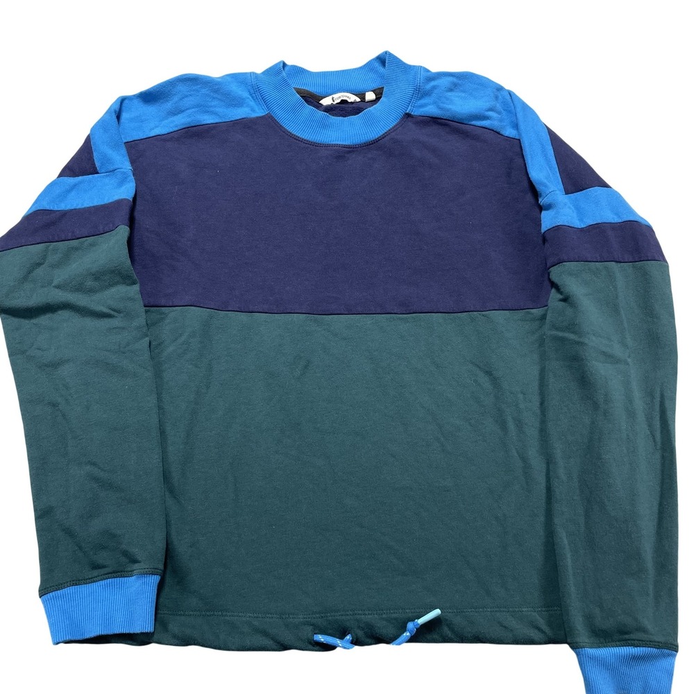 Cotopaxi Sweatshirt Womens XS Blue Green Colorblock Fleece Crewneck Pullover